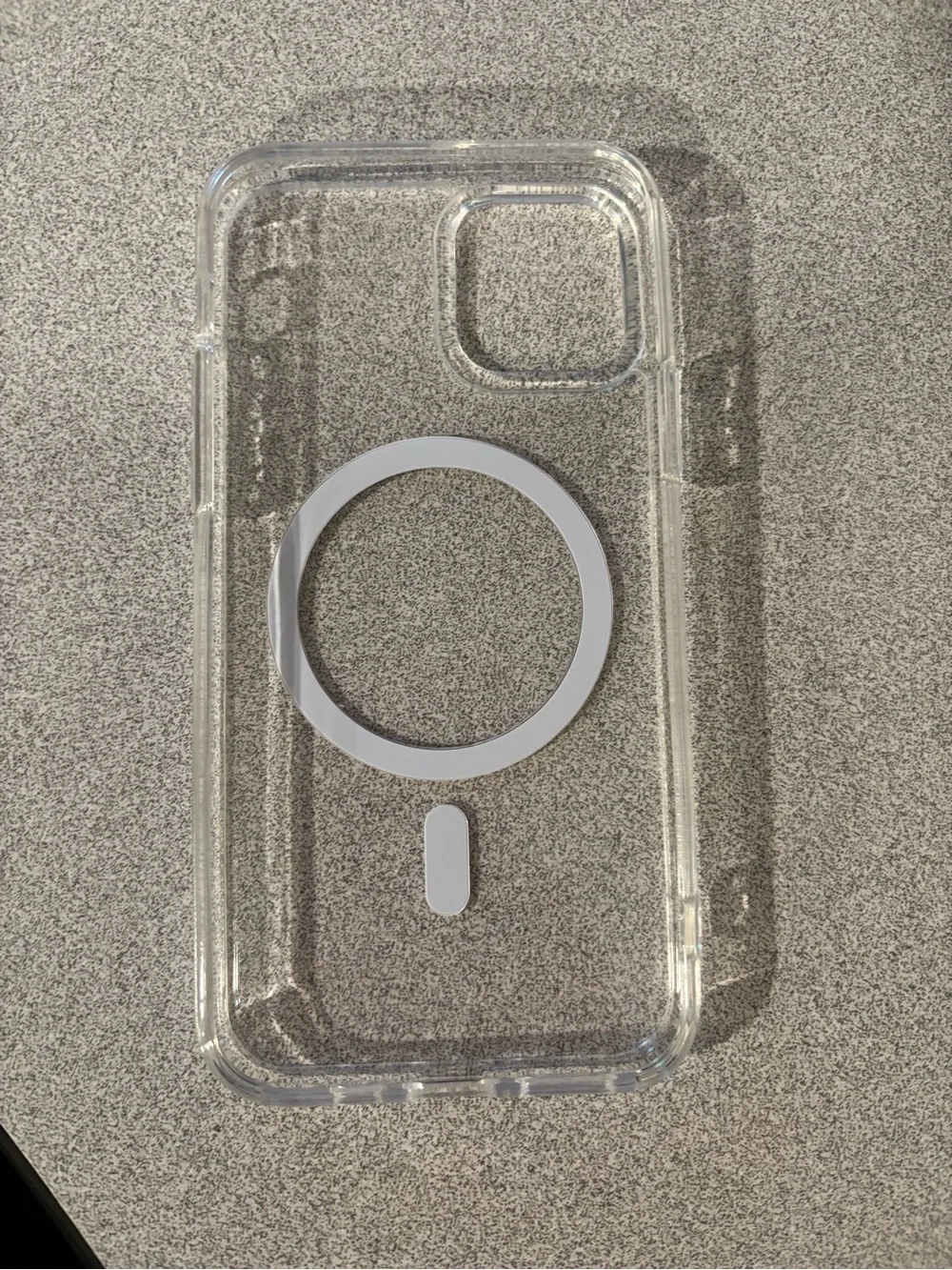 Clear MagSafe-Compatible Phone Case with White MagRing IPhone 15